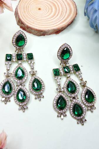 Turquoise designer premium festive wear earrings