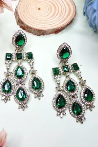 Turquoise designer premium festive wear earrings