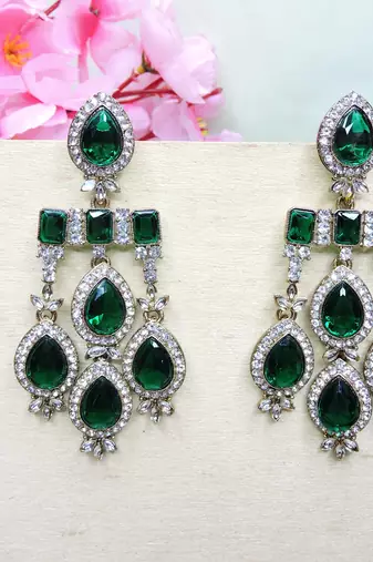 Turquoise designer premium festive wear earrings