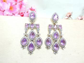 Purple designer premium festive wear necklace set 4