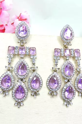 Purple designer premium festive wear necklace set
