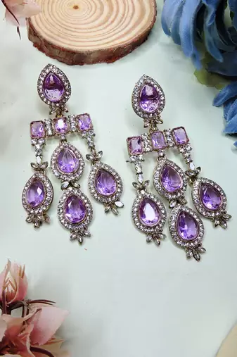 Purple designer premium festive wear earrings