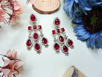 Maroon designer premium festive wear necklace set 1