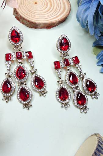 Maroon designer premium festive wear necklace set