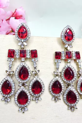 Maroon designer premium festive wear necklace set