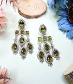 Green designer premium festive wear earrings