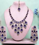 Blue designer premium festive wear necklace set