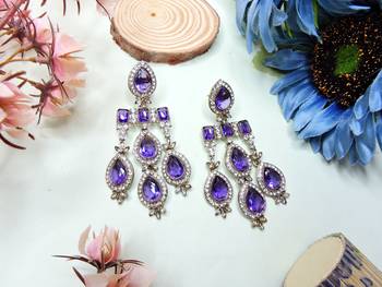 Blue designer premium festive wear necklace set 3