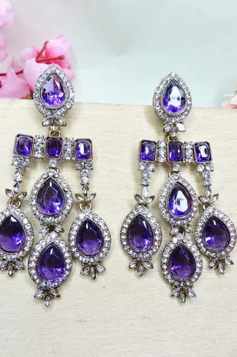 Blue designer premium festive wear necklace set