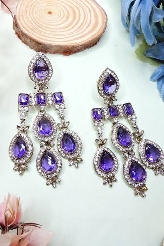 Blue designer premium festive wear earrings