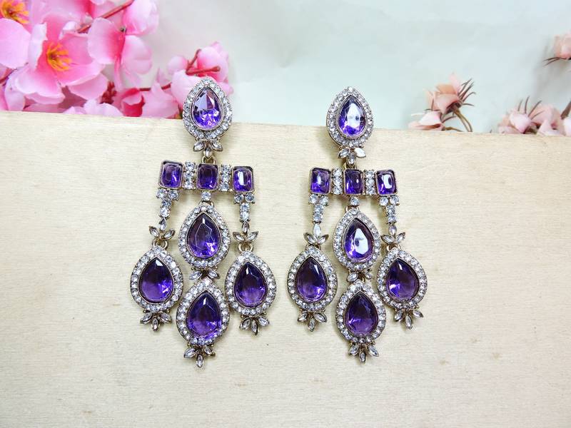 Blue designer premium festive wear earrings