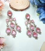 Pink designer premium festive wear earrings