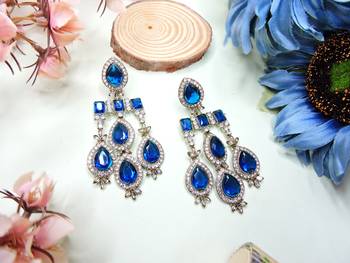 Turquoise designer premium festive wear necklace set 3