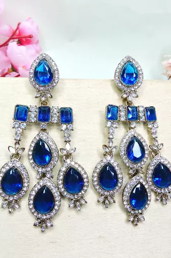 Turquoise designer premium festive wear necklace set