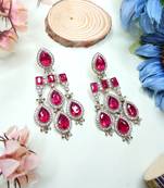Pink designer premium festive wear earrings