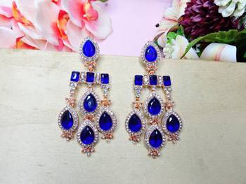 Turquoise designer premium festive wear necklace set 4