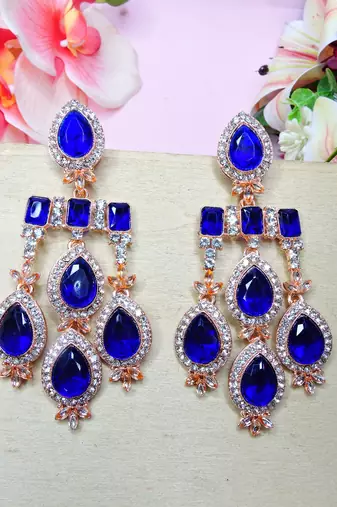 Turquoise designer premium festive wear earrings