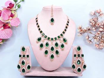 Turquoise designer premium festive wear necklace set 1