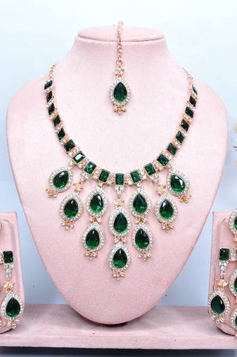 Turquoise designer premium festive wear necklace set