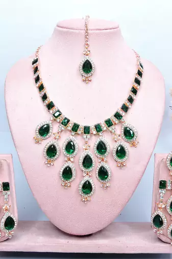Turquoise designer premium festive wear necklace set