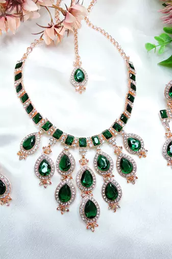 Turquoise designer premium festive wear necklace set