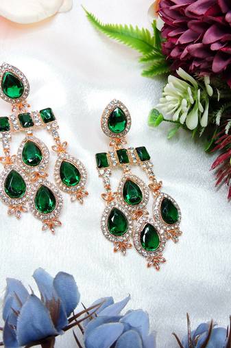 Turquoise designer premium festive wear earrings