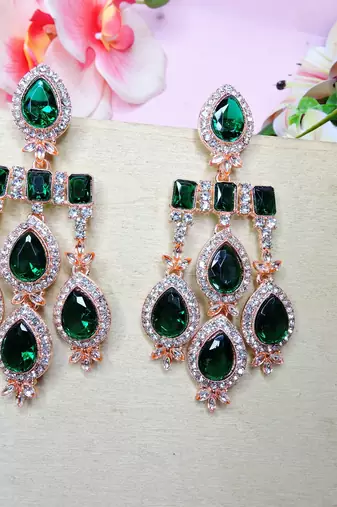 Turquoise designer premium festive wear earrings