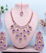 Purple designer premium festive wear necklace set