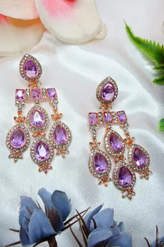 Purple designer premium festive wear necklace set