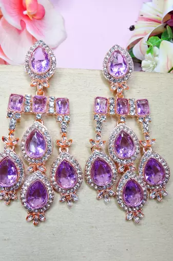Purple designer premium festive wear necklace set