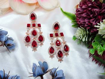 Maroon designer premium festive wear earrings 1