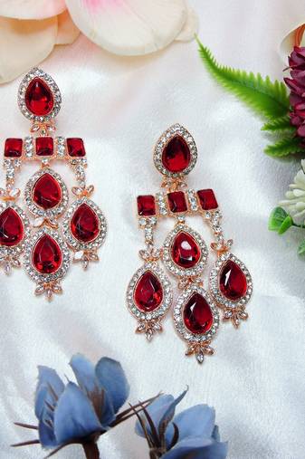 Maroon designer premium festive wear earrings