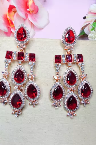 Maroon designer premium festive wear earrings