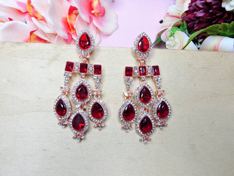 Maroon designer premium festive wear earrings