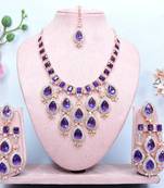 Blue designer premium festive wear necklace set