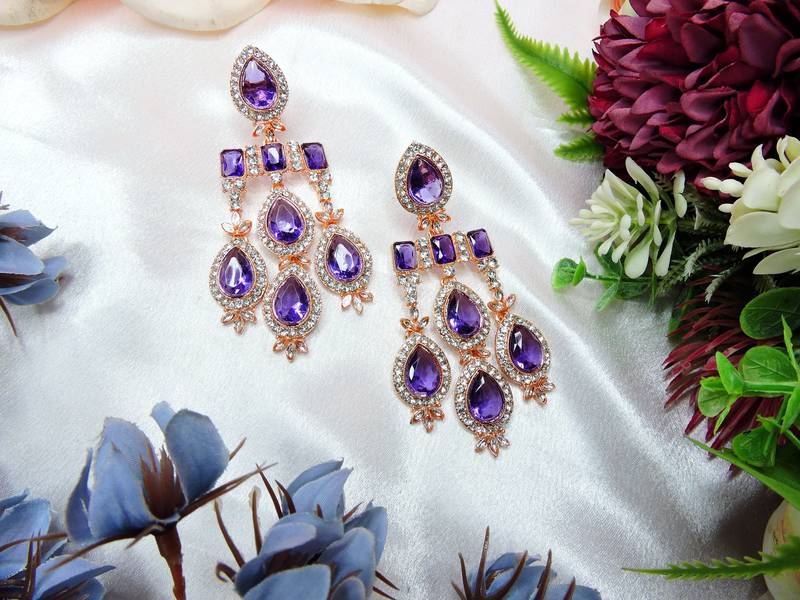 Blue designer premium festive wear necklace set