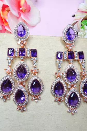 Blue designer premium festive wear necklace set
