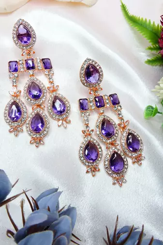 Blue designer premium festive wear earrings
