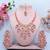 Pink designer premium festive wear necklace set