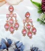 Pink designer premium festive wear earrings