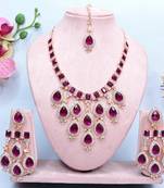 Purple designer premium festive wear necklace set