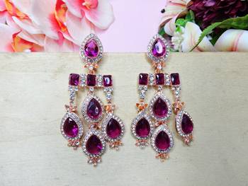 Purple designer premium festive wear necklace set 4