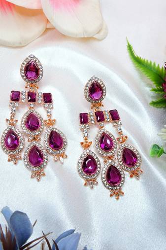 Purple designer premium festive wear earrings
