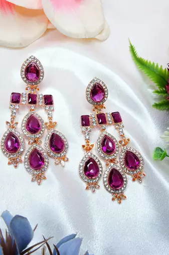 Purple designer premium festive wear earrings