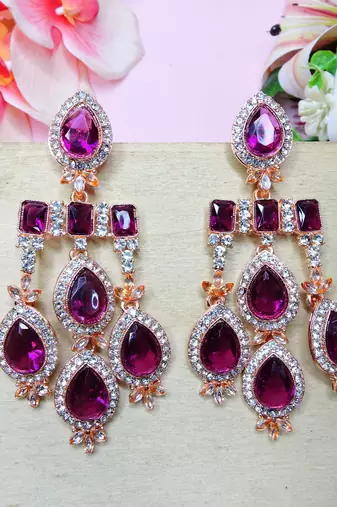 Purple designer premium festive wear earrings