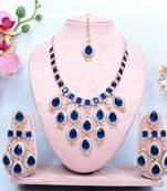 Turquoise designer premium festive wear necklace set