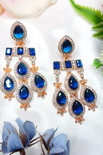 Turquoise designer premium festive wear necklace set