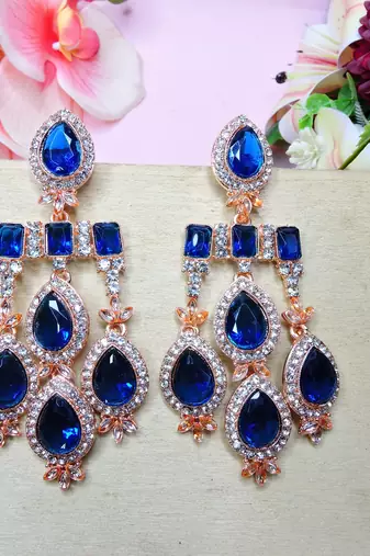 Turquoise designer premium festive wear earrings