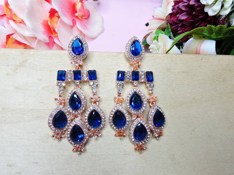Turquoise designer premium festive wear earrings