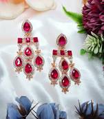 Pink designer premium festive wear earrings